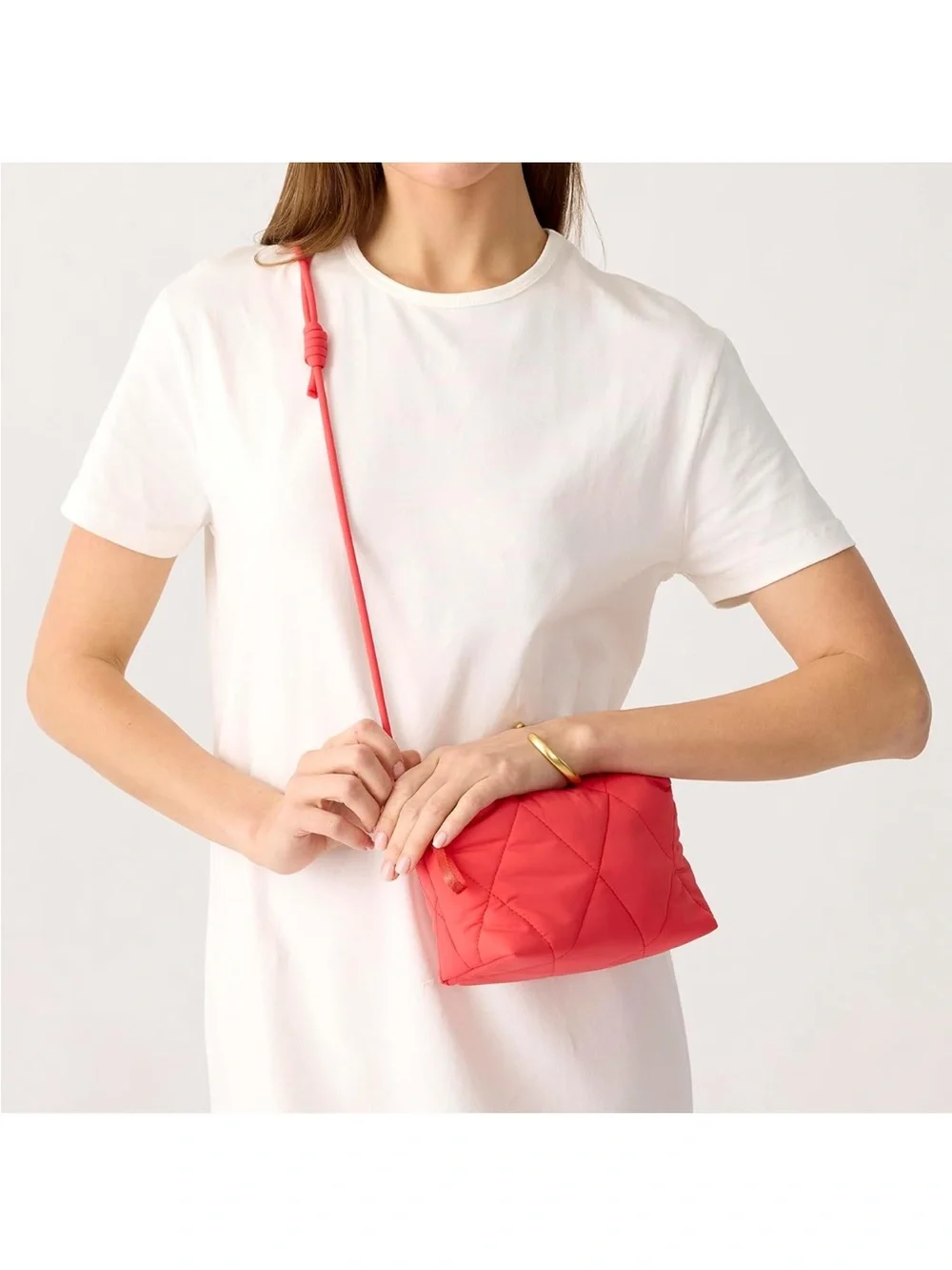 New Vera Bradley Featherweight Quilted Blake Crossbody Bag Coral